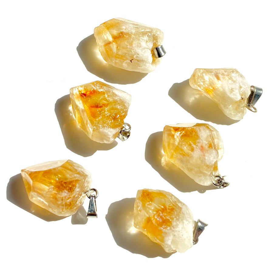 Raw Citrine Point Pendant