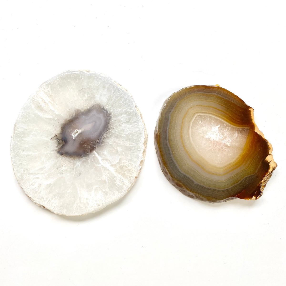 Agate Slice White | Brown