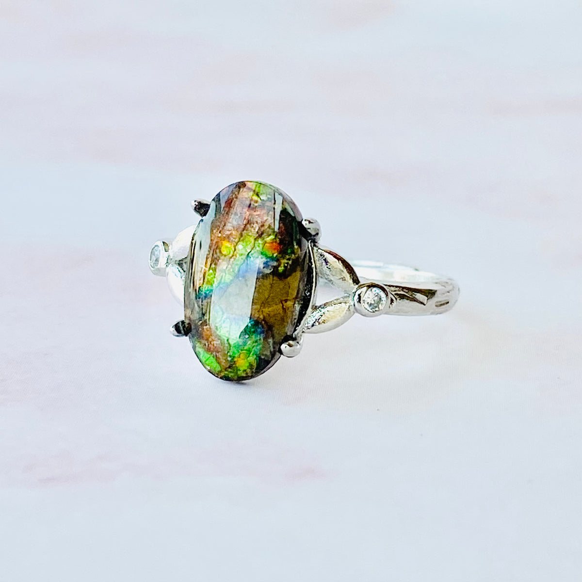 Ammolite Ring