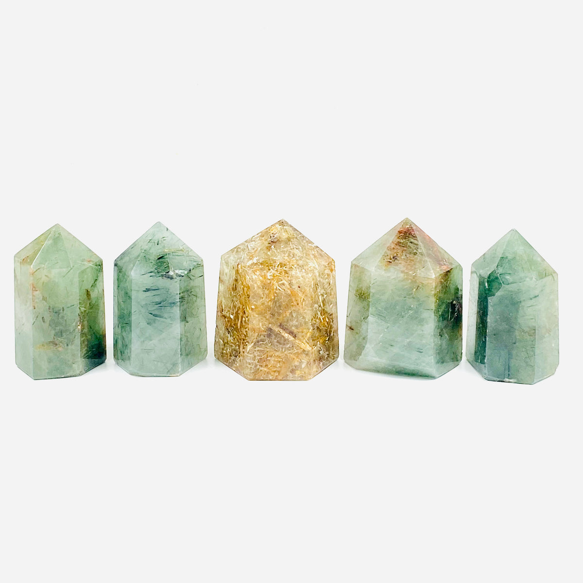Rutilated Quartz Red and Green Tower