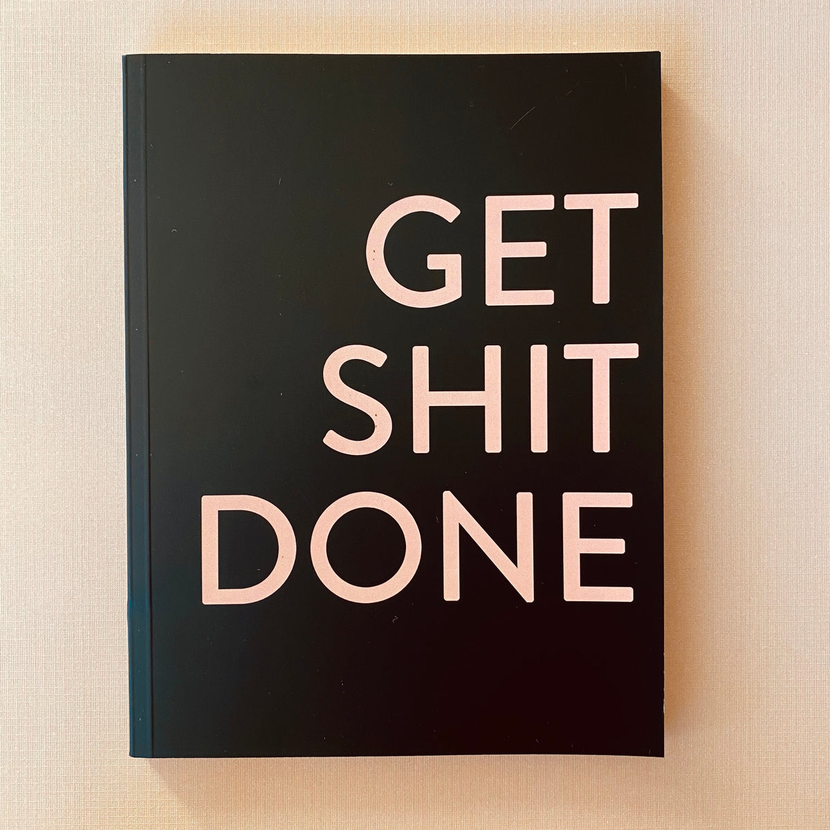 Get Shit Done Black Notebook with Blush Lettering (Blank + Ruled Lined Pages)