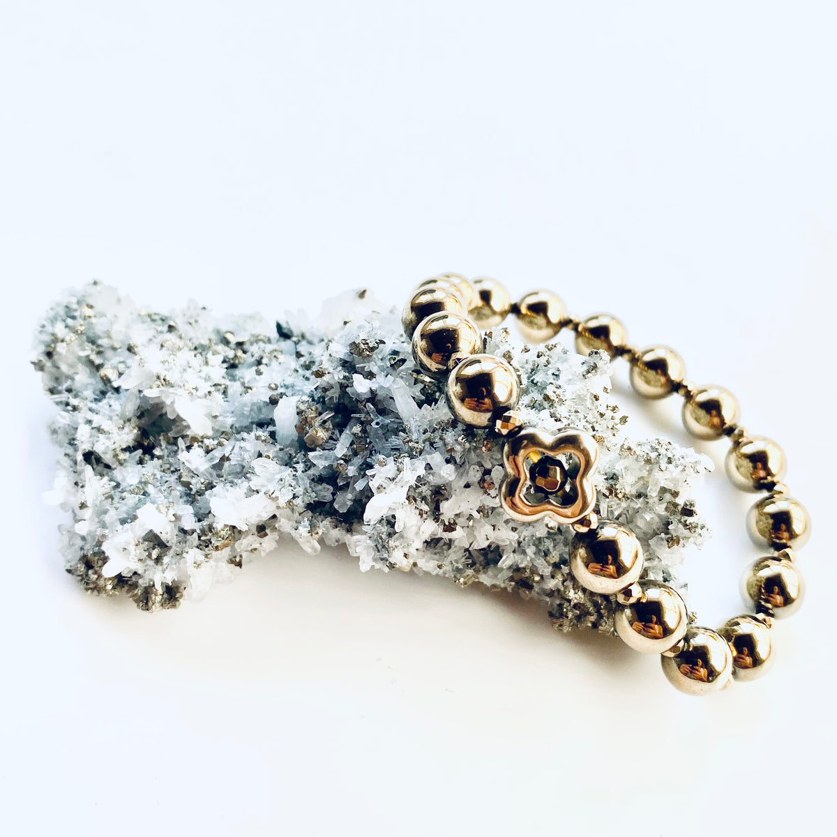 Pyrite Flower Bracelet