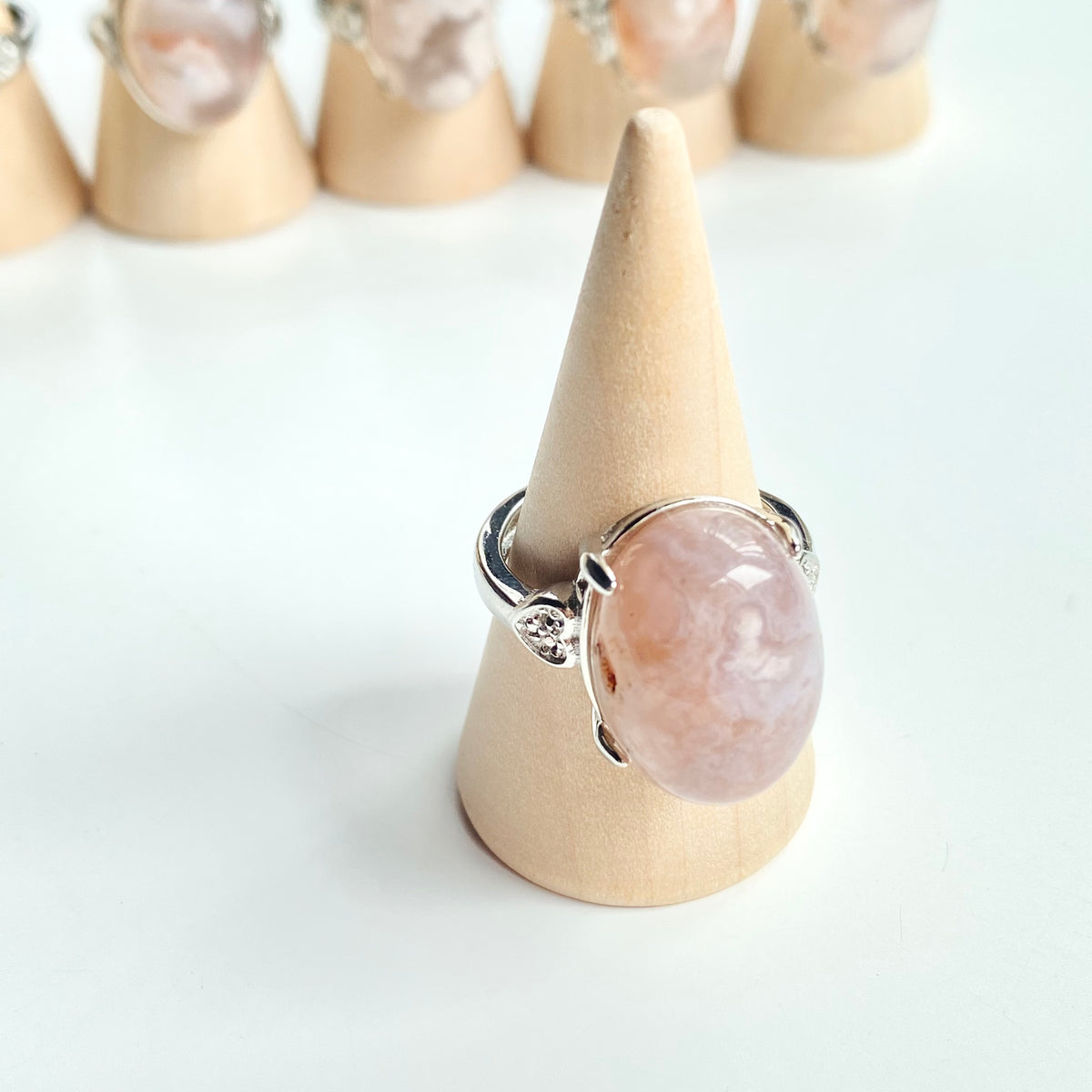 Flower Agate Ring