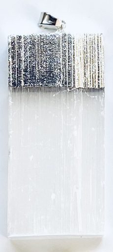 Selenite Pendant | Dipped Gold / Dipped Silver