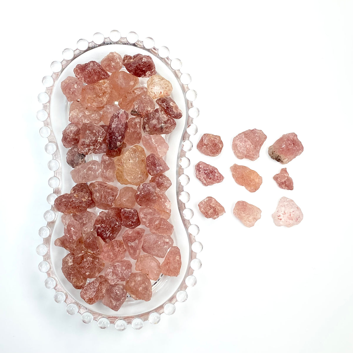 Strawberry Quartz Raw/Rough | Set of 2