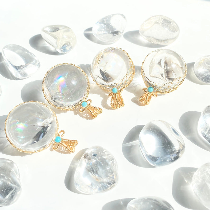 Rainbow Clear Quartz Orb Pendant