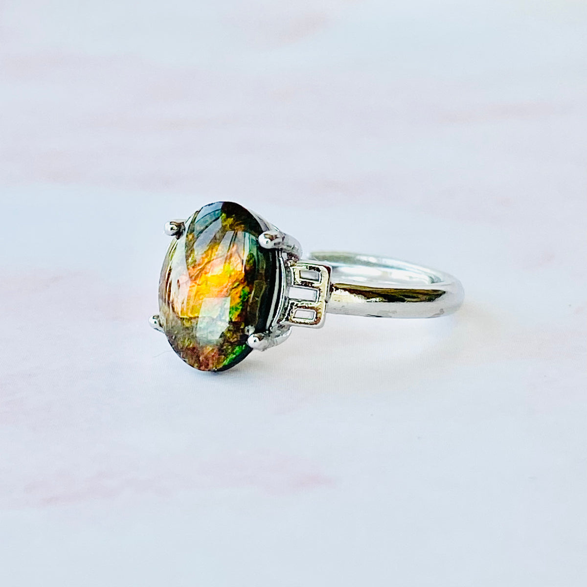 Ammolite Ring
