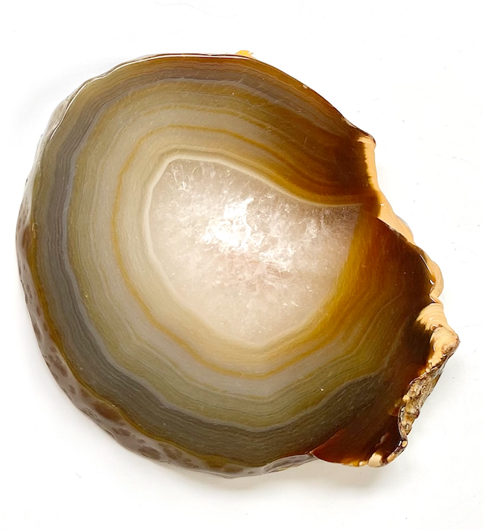 Agate Slice White | Brown