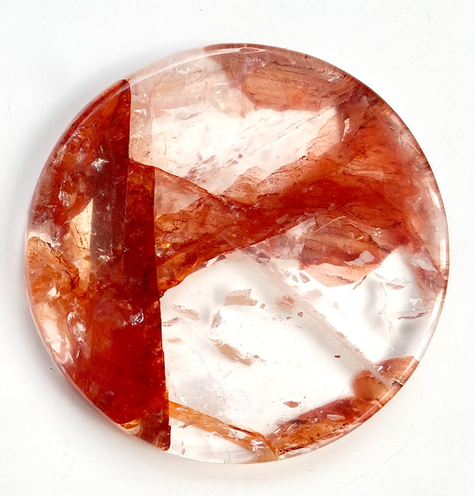 Hematoid Fire Quartz Disc