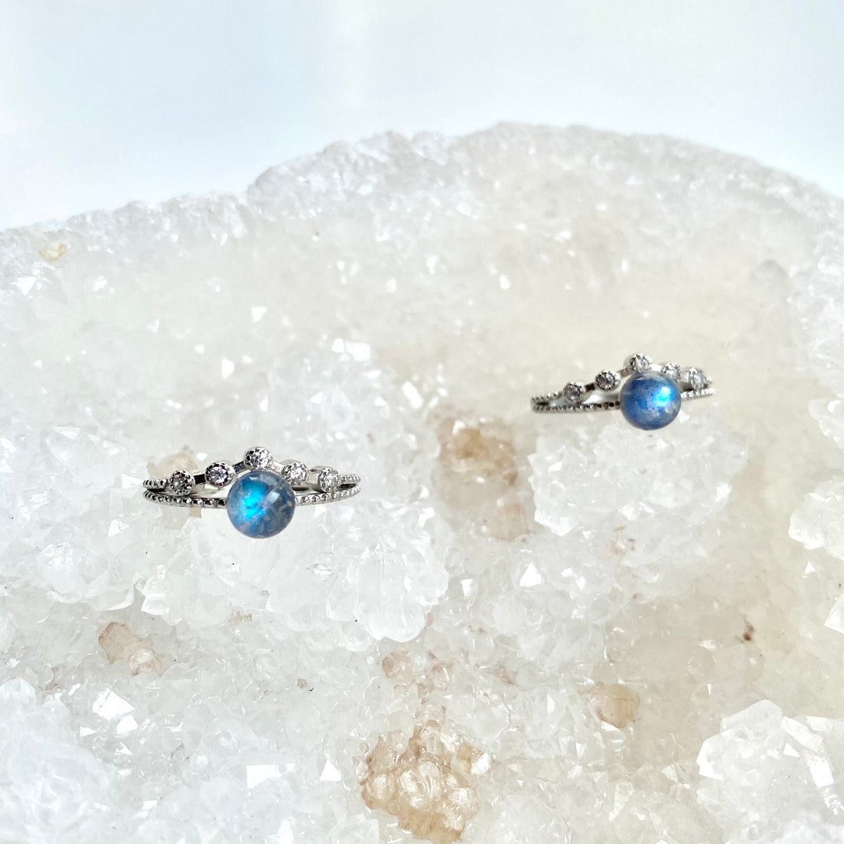 Gray Moonstone Ring