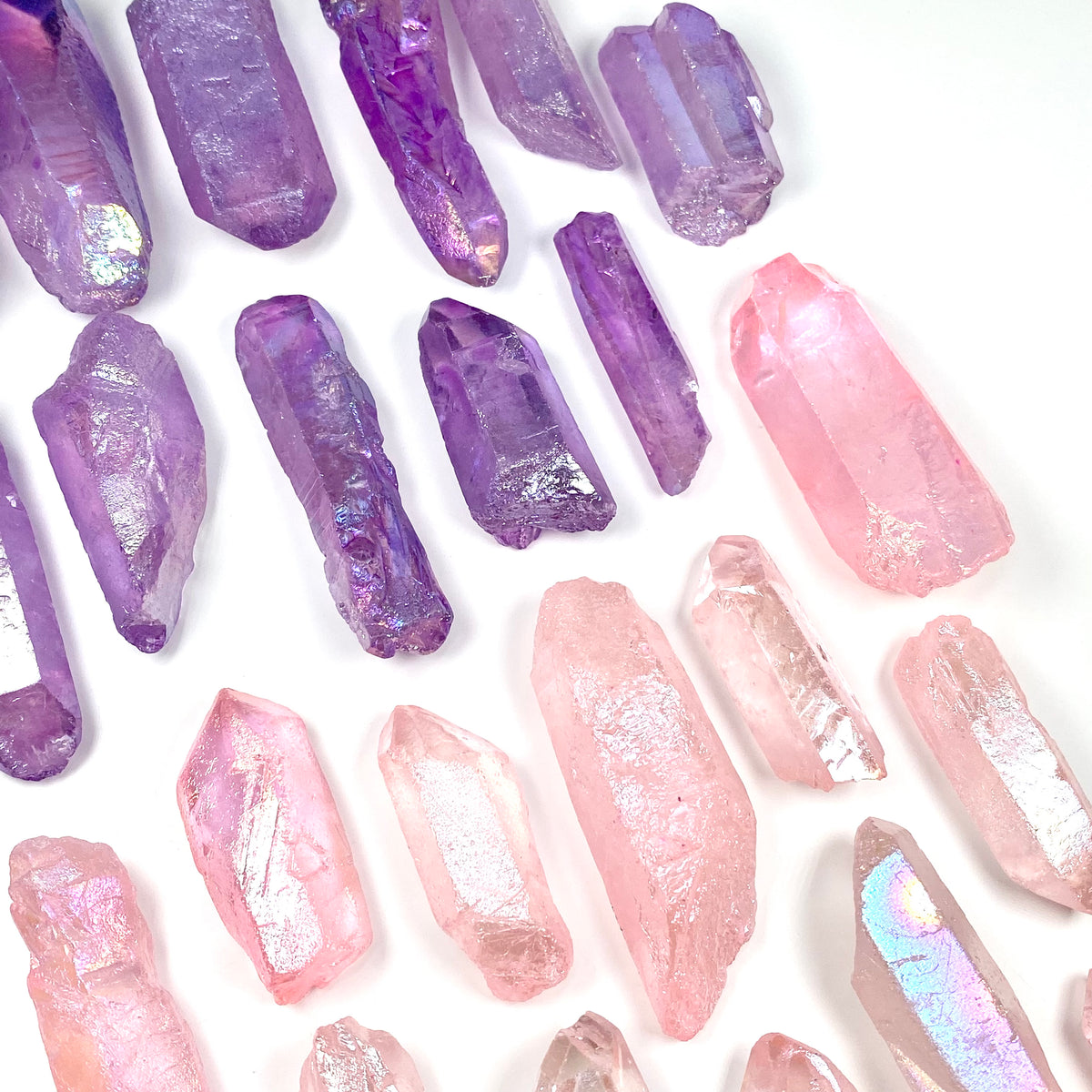 Aura Purple and Light Pink Quartz