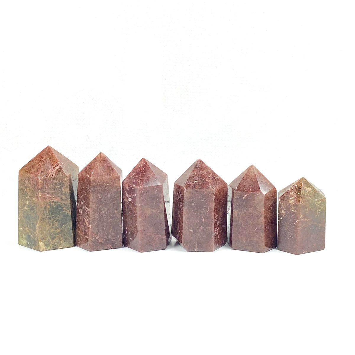 Rutilated Quartz Red and Green Tower