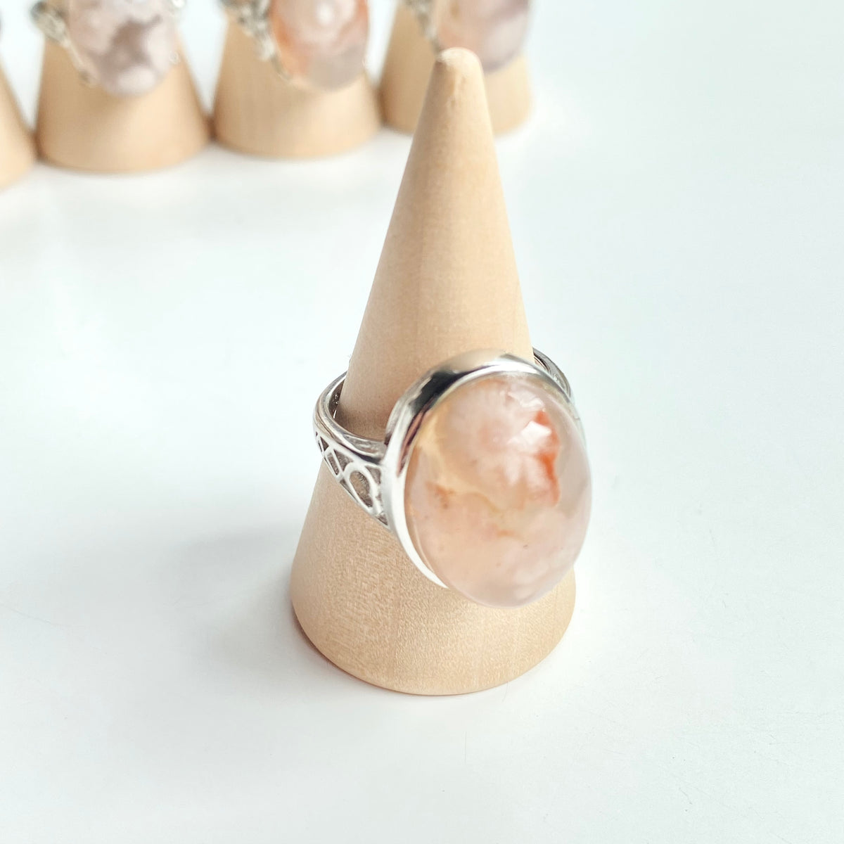 Flower Agate Ring
