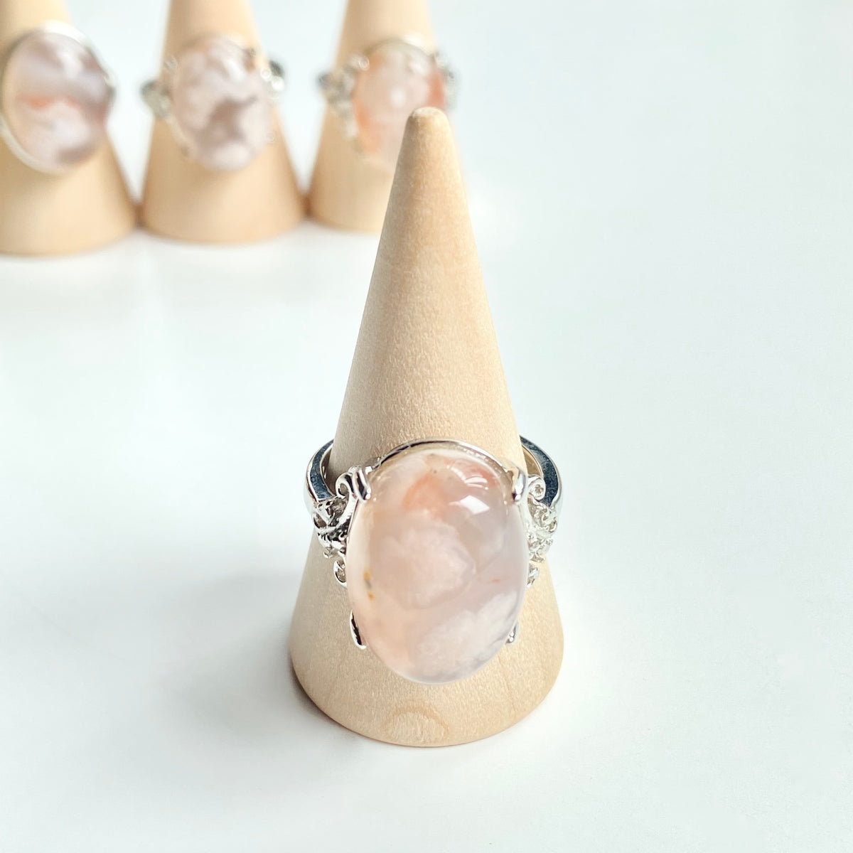 Flower Agate Ring
