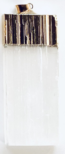 Selenite Pendant | Dipped Gold / Dipped Silver